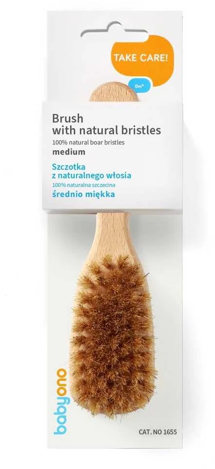 Baby Ono Babyono natūralių šerių šepetys vidutinio minkštumo 1655