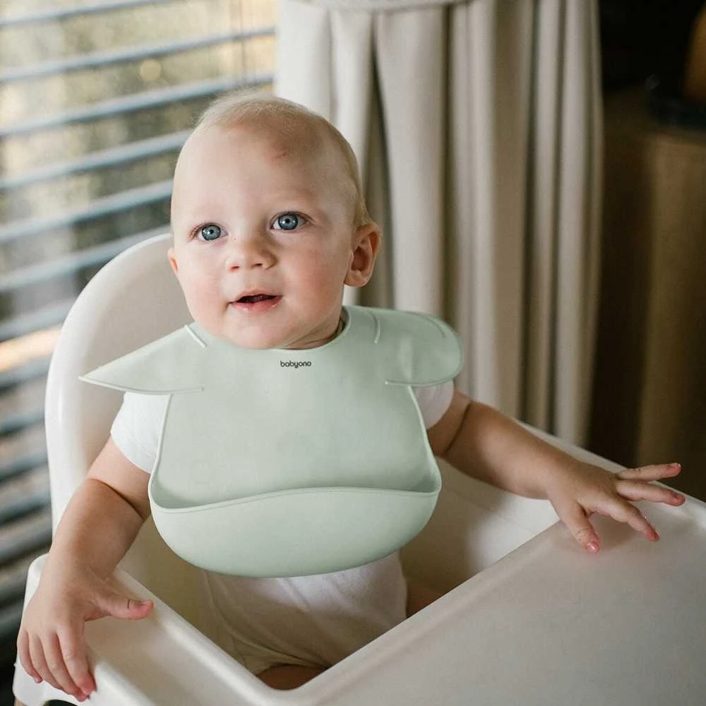 Baby Ono BabyOno seilinukas silikoninis užsegamas žalias 1639/03
