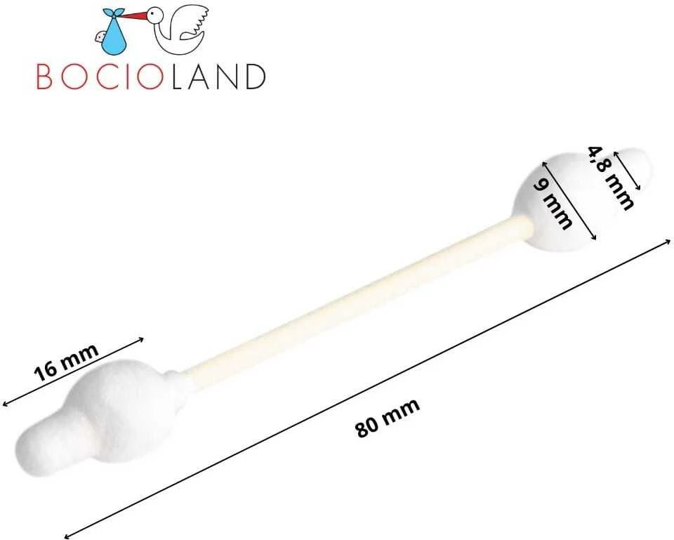 Bocioland krapštukai ausims vaikiški saugus medvilniniai 60 vnt BL159