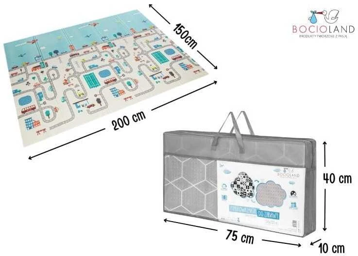 Bocioland minkštas lankstomas žaidimų kilimėlis 150x200 cm miestas BL122