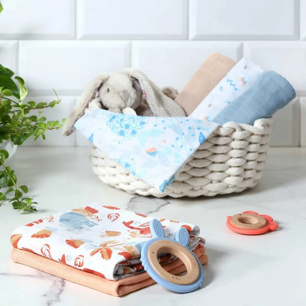 Baby Ono BabyOno vystyklai medvilniniai 3 vnt, šviesiai pilki 348/07