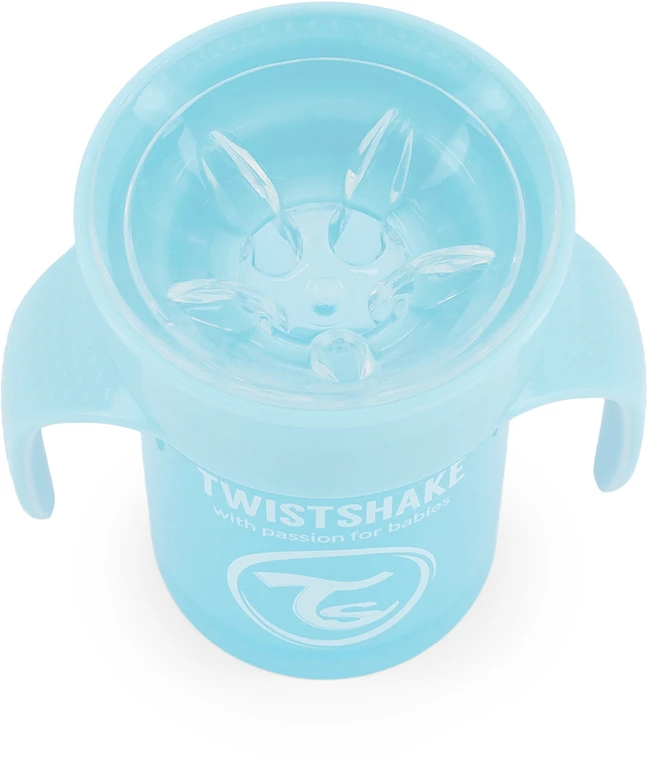Twistshake 360 mėlyna gertuvė, vaizdas iš viršaus