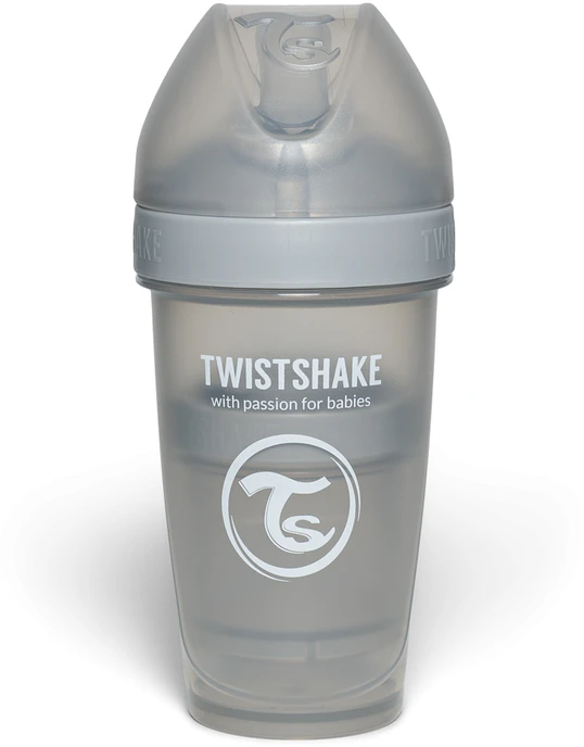 Twistshake buteliukas 260ml pilkas su dangteliu