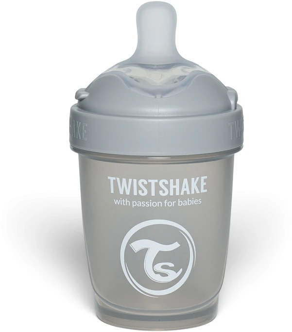 Pilkas Twistshake antikolikinis buteliukas 180ml