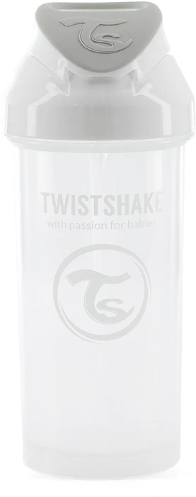 Twistshake gertuvė su šiaudeliu ir pilku dangteliu