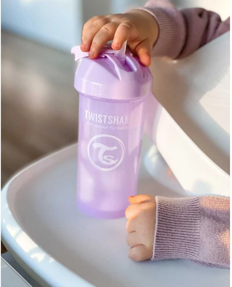 Twistshake gertuvė su šiaudeliu nuo 6mėn., 360 ml, violetinė 78591