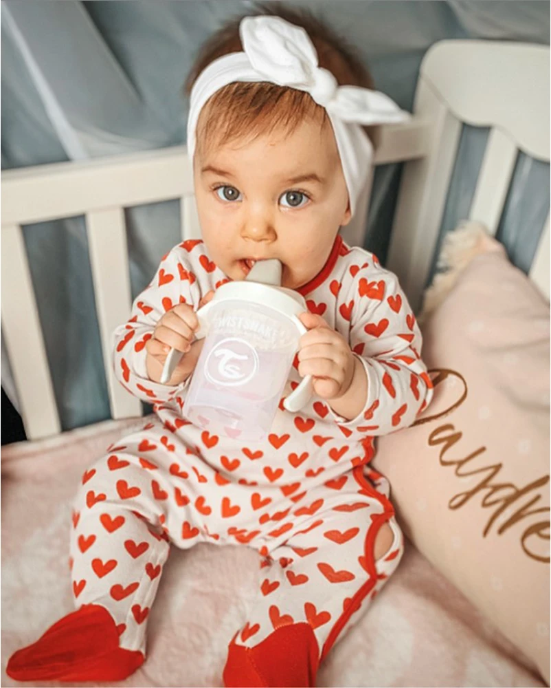 Twistshake puodelis mini baltas nuo 4mėn 230 ml 78053