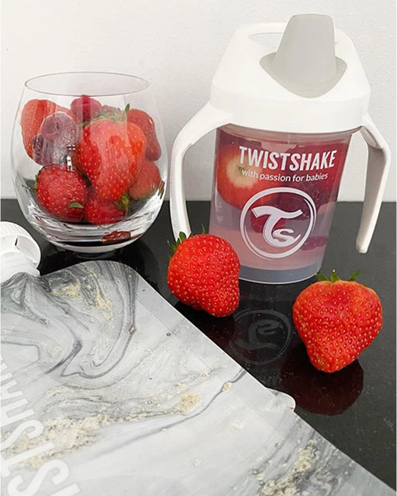 Twistshake puodelis mini baltas nuo 4mėn 230 ml 78053