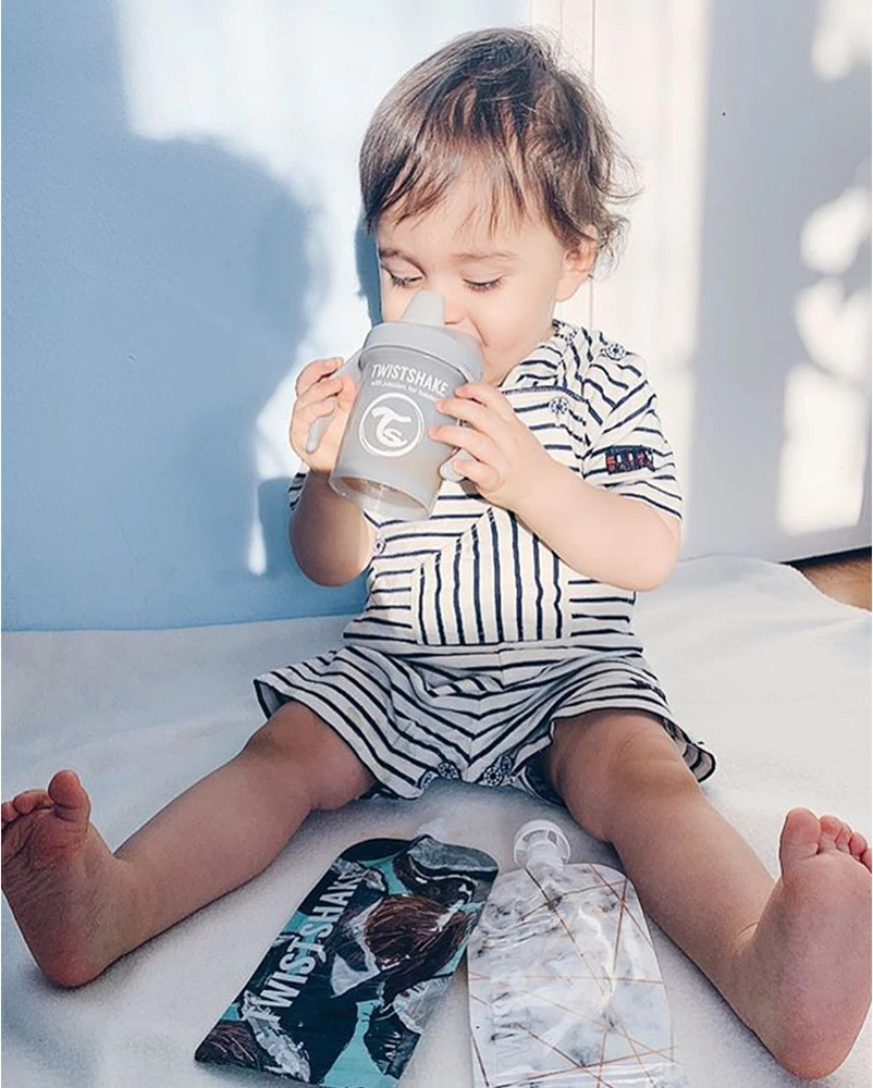 Twistshake neišsiliejanti gertuvė - puodelis nuo 4mėn., 230 ml, pilkas 78272