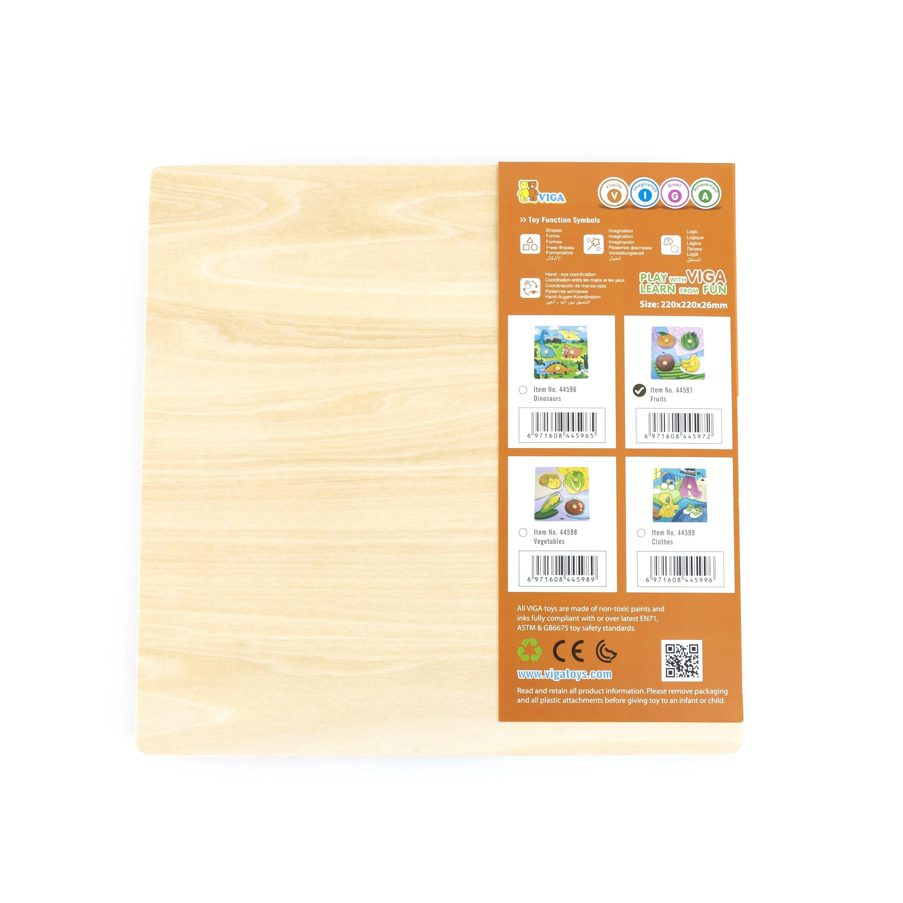 Viga Toys Viga medinė dėlionė vaisiai 12M+ 44597