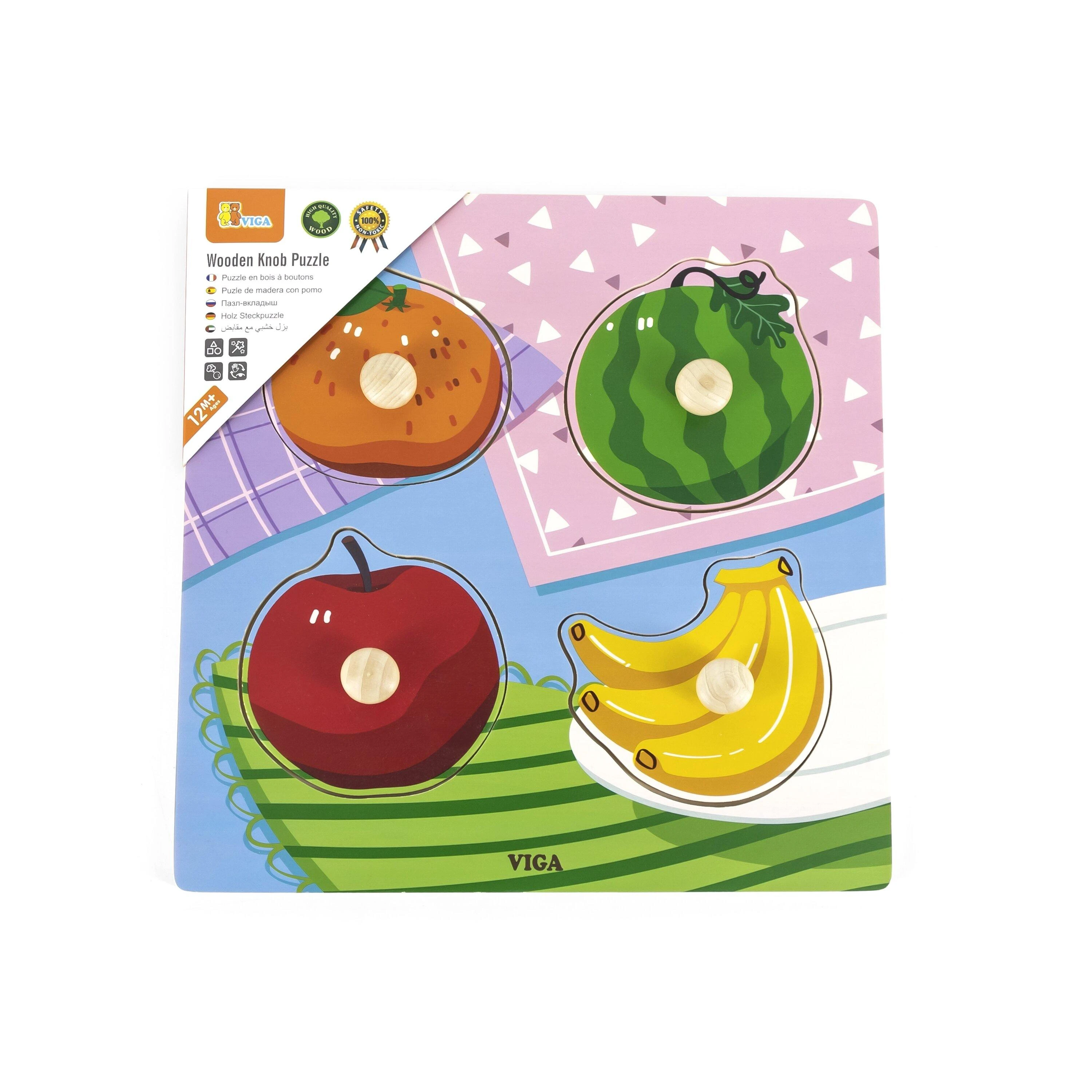 Viga Toys Viga medinė dėlionė vaisiai 12M+ 44597
