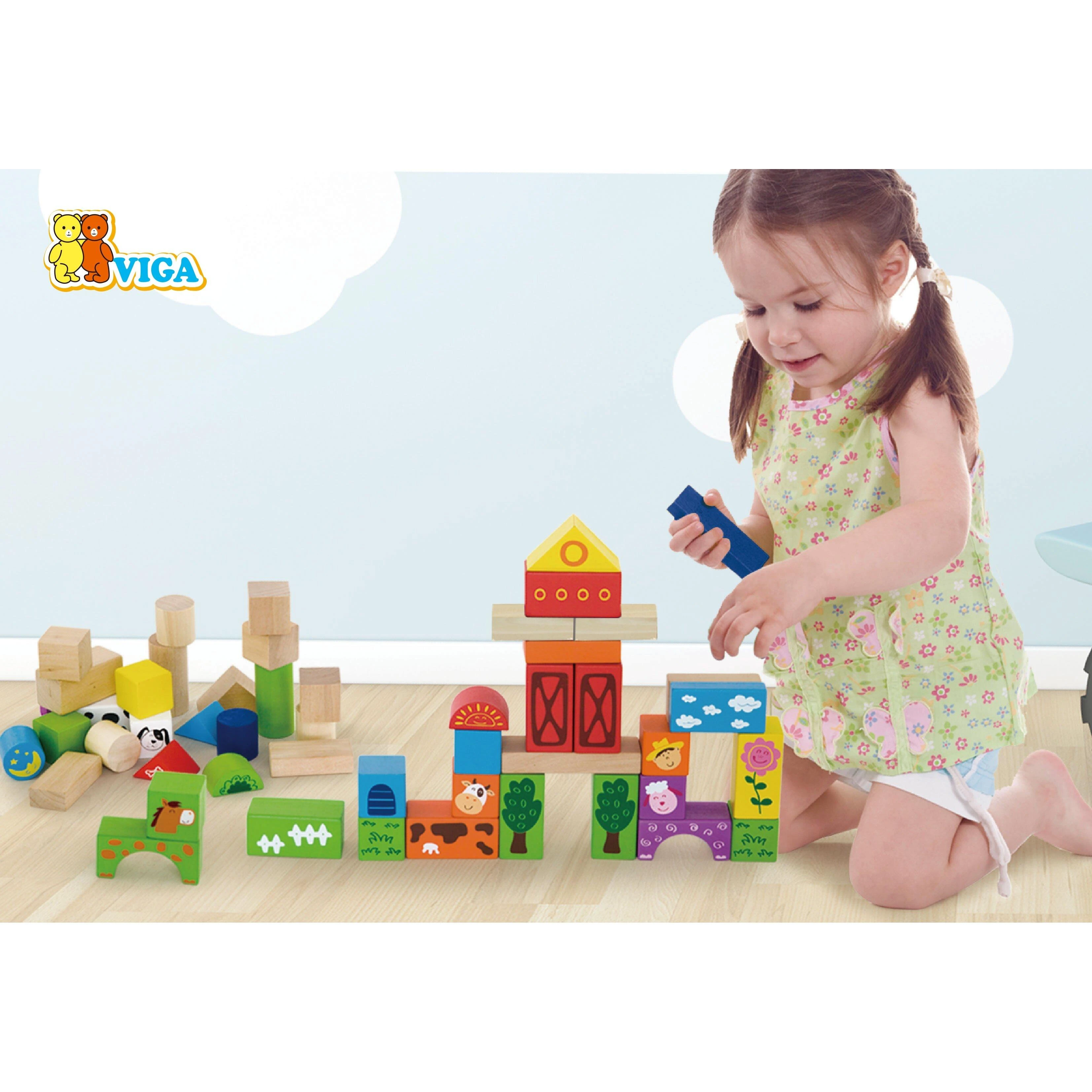 Viga medinės kaladėlės 50 vnt 24M+ 50285