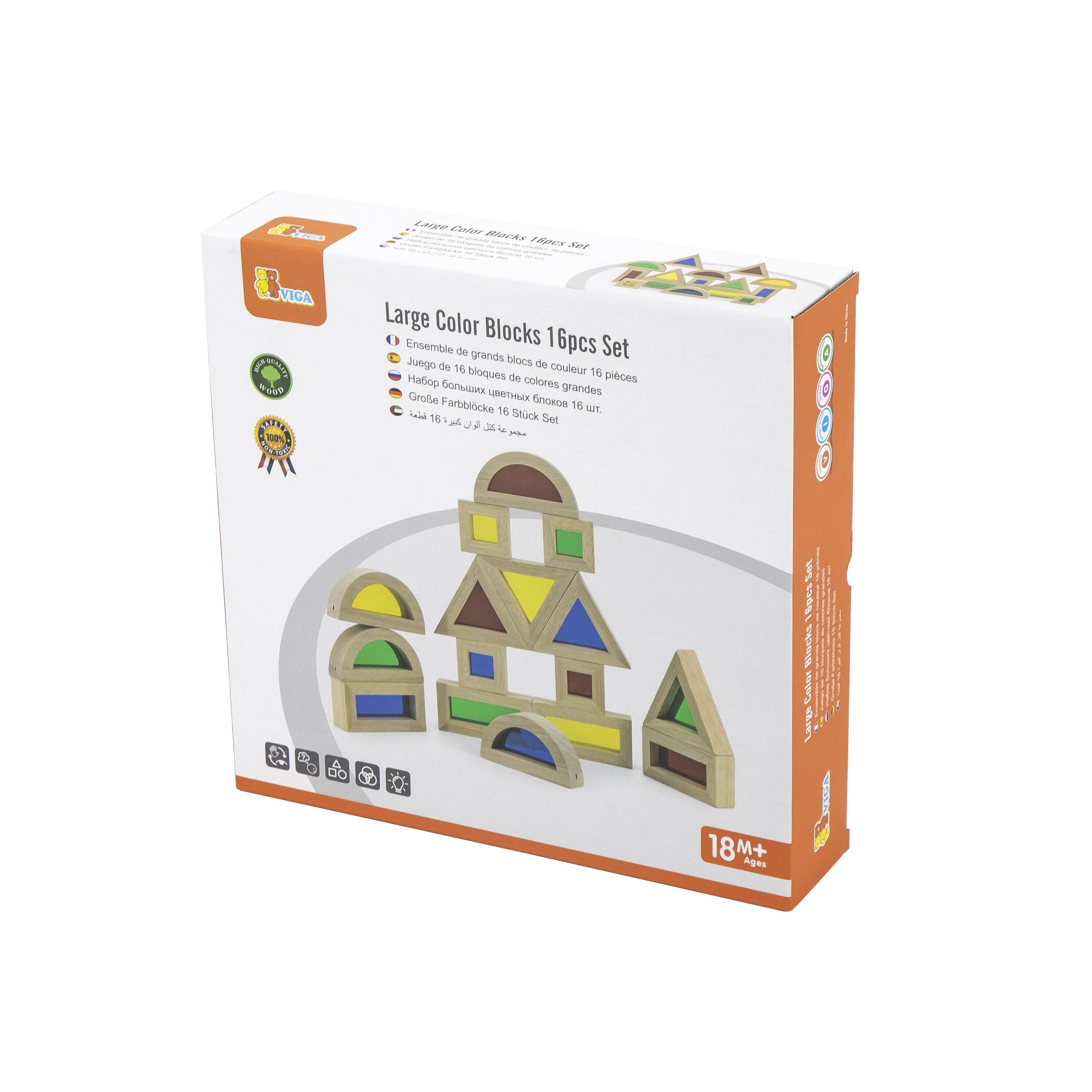 Viga Toys Viga mediniai kubeliai 16 vnt 18M+ 44565
