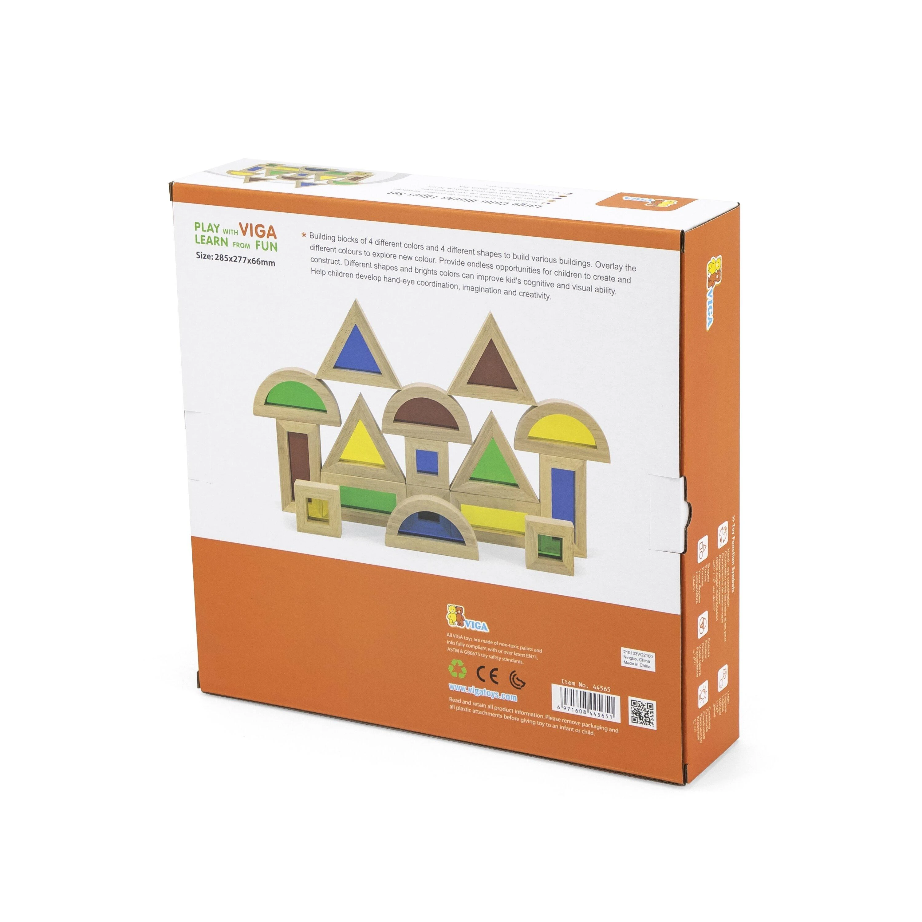 Viga Toys Viga mediniai kubeliai 16 vnt 18M+ 44565
