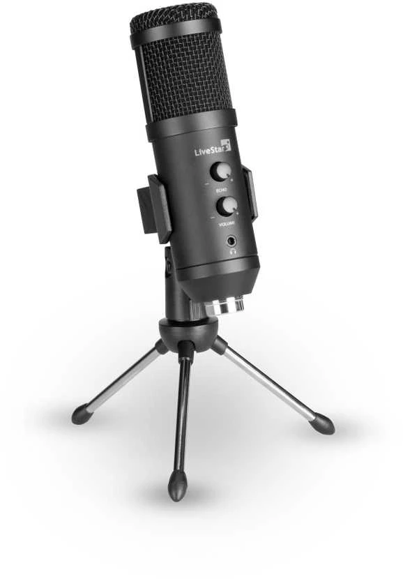 Kompiuterio priedas LiveStar TIK USB mikrofonas su stoveliu