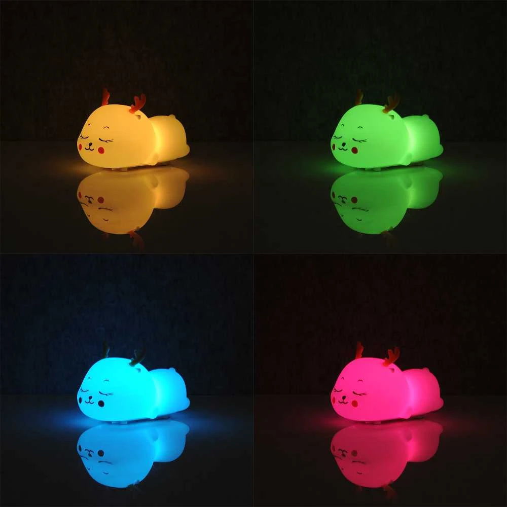 Pakraunamas naktinis LED Briedžiukas - šviestuvas