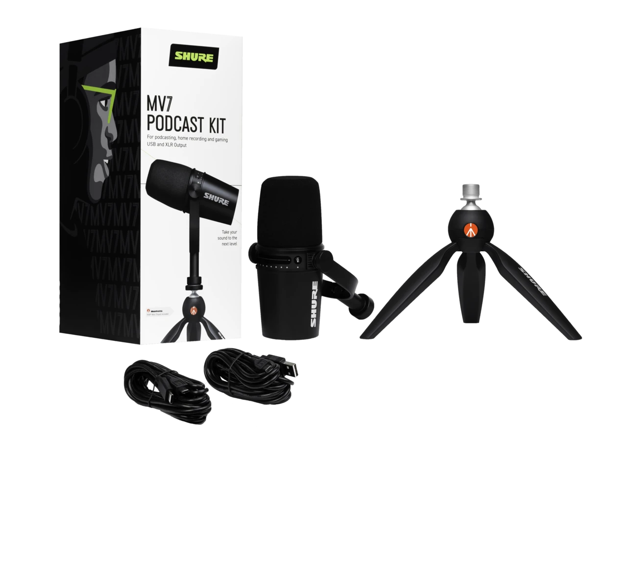 Shure MV7-K-BNDL mikrofono komplektas su stovu