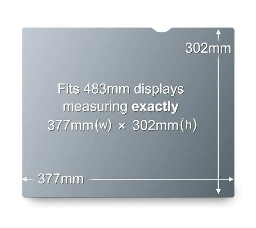 3M PF190C4B privatumo filtras juodas, skirtas 48,3 cm 19,0 5:4