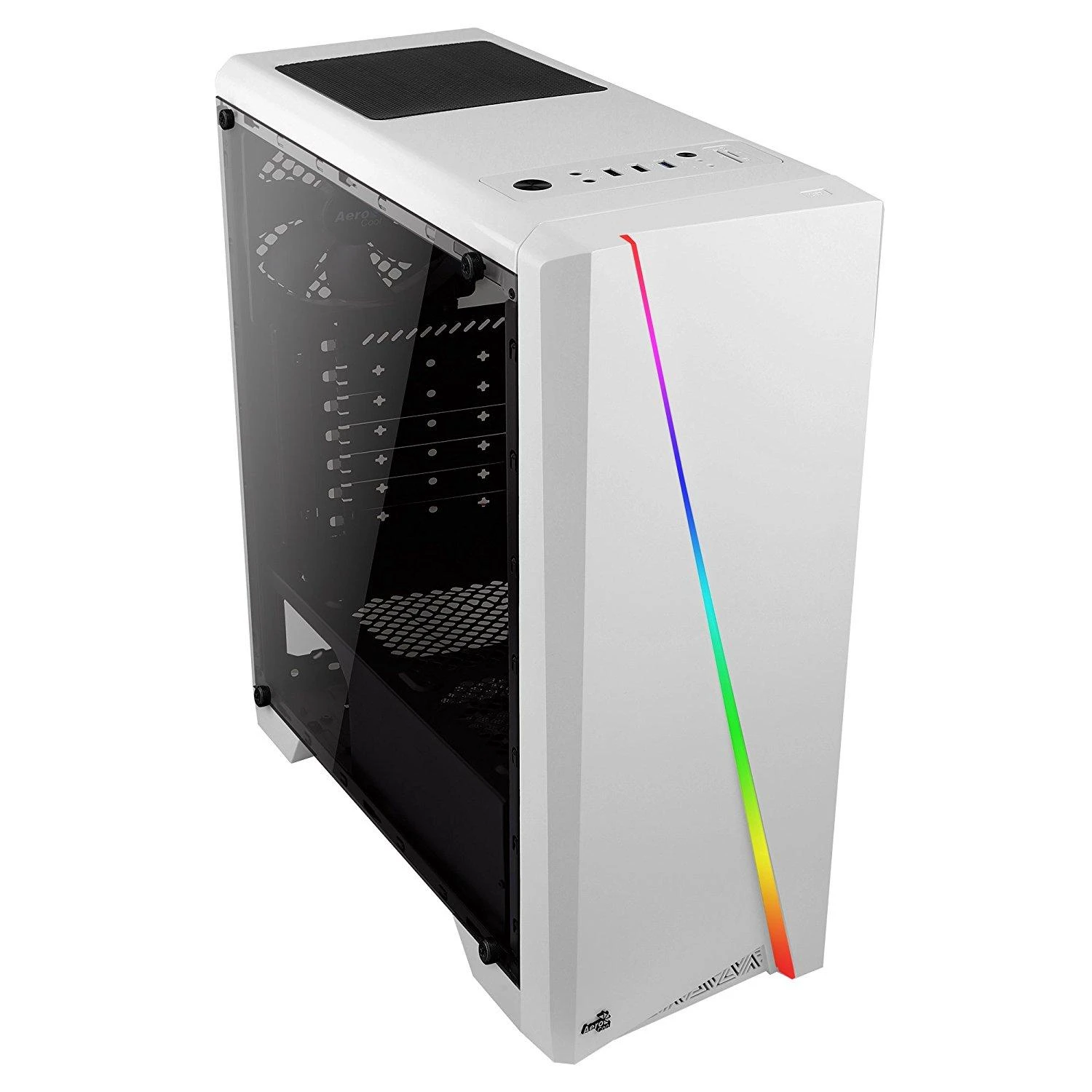 AEROCOOL AEROPGSCYLON-WH PC dėklas ATX be maitinimo šaltinio Aerocool CYLON RGB - USB3.0 Baltas