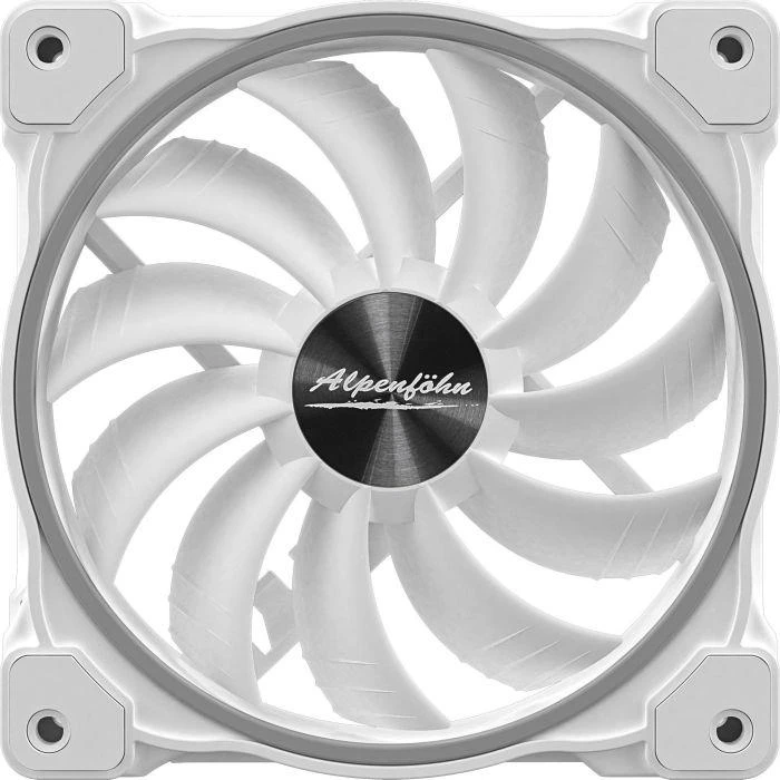 Alpenföhn 120mm Wing Boost 3 ARGB High Speed PWM korpuso ventiliatorius, Single – baltos spalvos