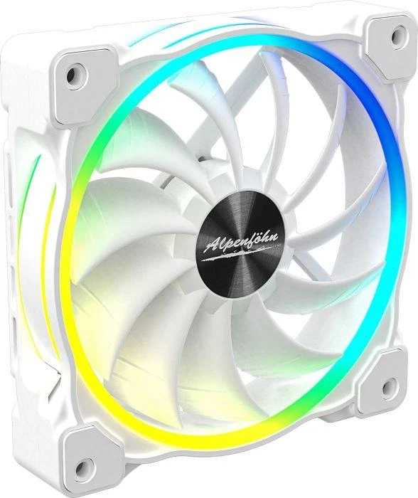 Alpenföhn 120mm Wing Boost 3 ARGB High Speed PWM korpuso ventiliatorius, Single – baltos spalvos