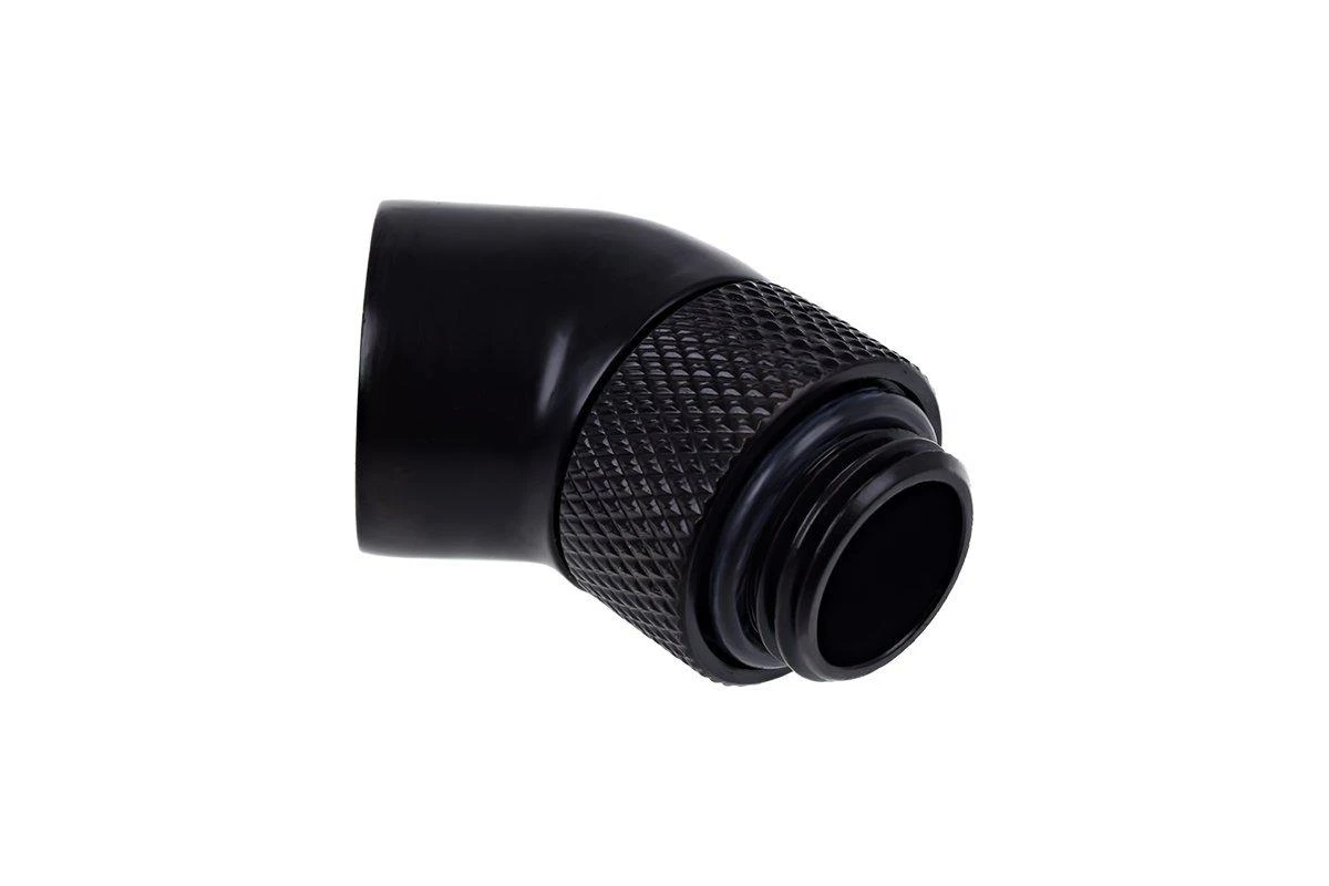 Alphacool Eisfrost Adapteris 45 Degree G1/4 Inch Female to G1/4 Inch Male – Rotatable, Juodas