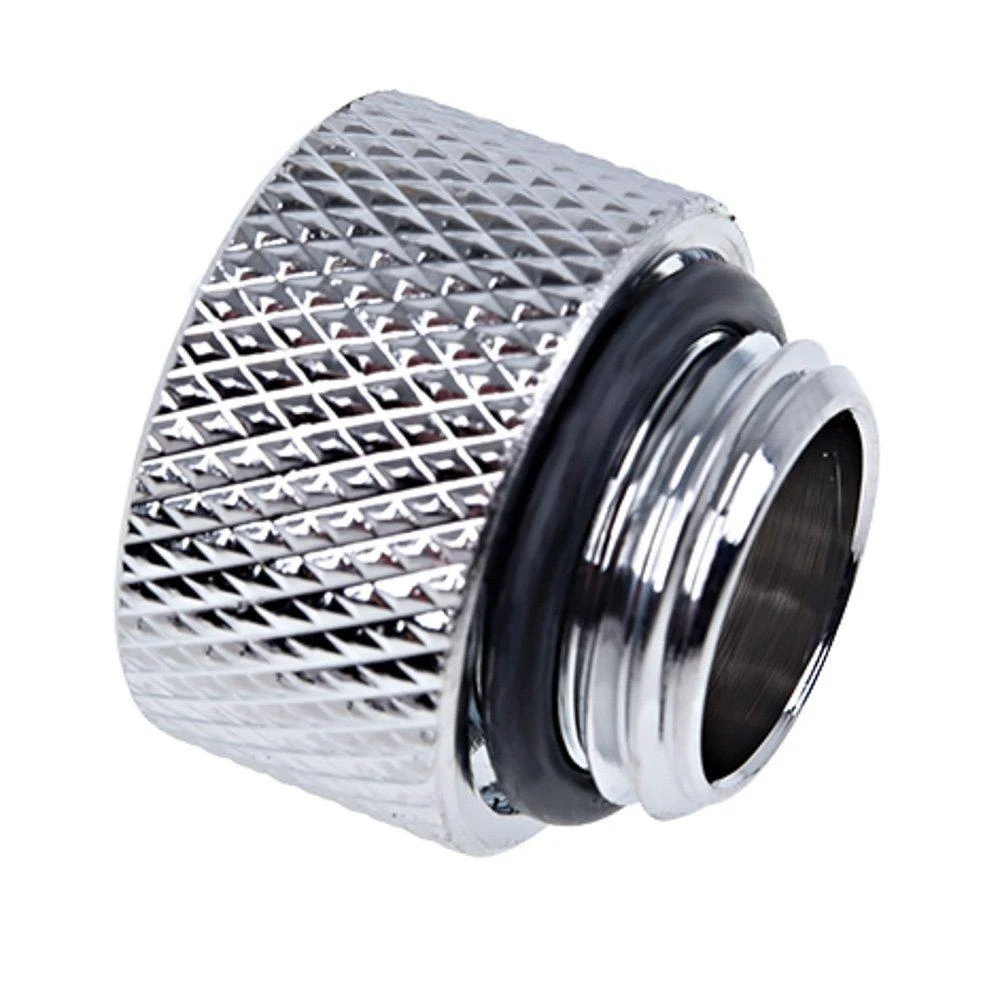 „Alphacool“ jungties adapteris, tiesus G1/4 colio lizdas į G1/4 colio kištuką, chromuotas sidabrinis