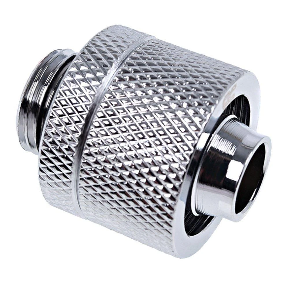 „Alphacool Eiszapfen“ tiesus jungtis su G1/4 colio vidiniu sriegiu ir 16/10 mm chromuotu sidabru