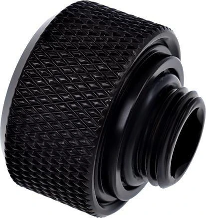 „Alphacool“ jungtis su tiesiu G1/4 colio vidiniu sriegiu ir 16 mm išoriniu skersmeniu, kieta vamzdžio jungtis – juodas