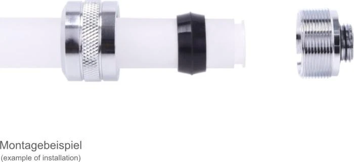 „Alphacool Eiszapfen Pro“ jungtis, 13 mm kietas vamzdelis, G1/4, 6 vnt. pakuotėje, chromuotas