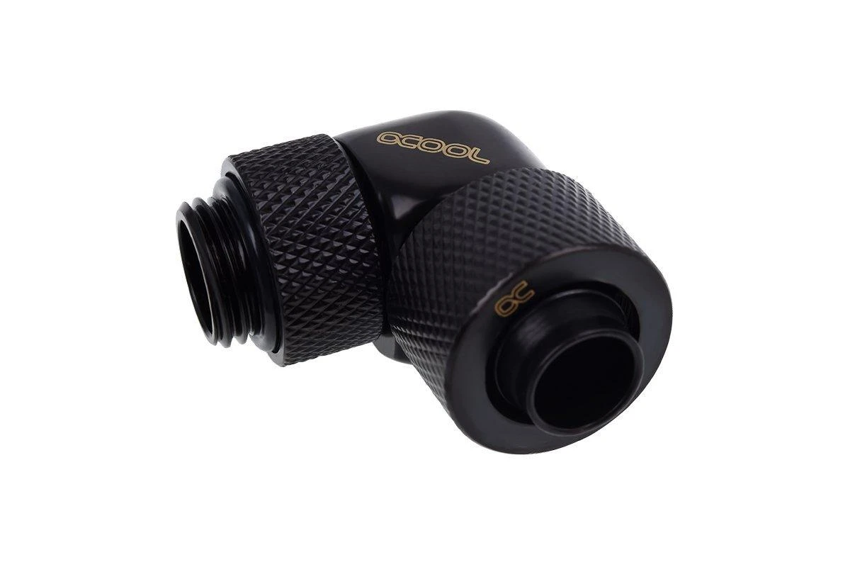 Alphacool varveklio jungtis 90 laipsnių nuo G1/4 colio AG iki 13/10 mm – pasukama, juoda