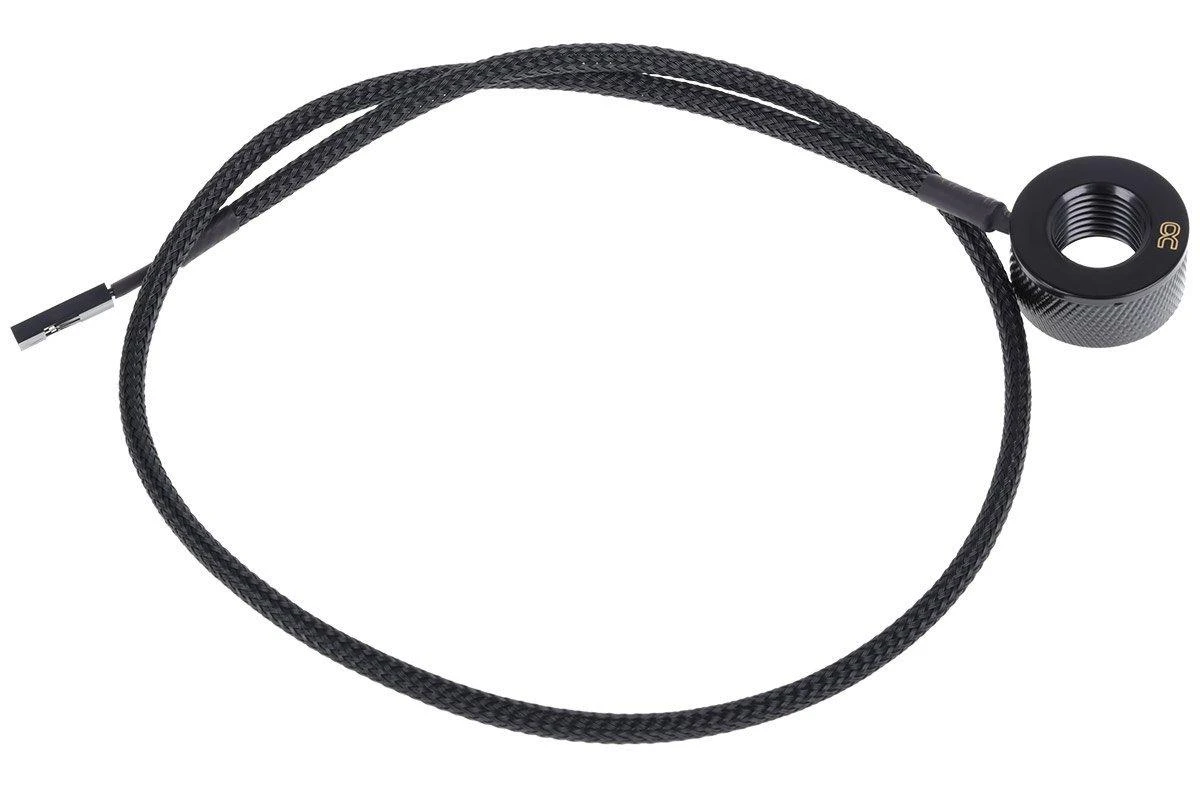 Alphacool Eiszapfen temperatūros jutiklis G1/4 IG/IG su AG adapteriu – juodas