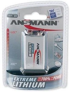 1 Ansmann Lithium 9V blokas dūmų detektoriui