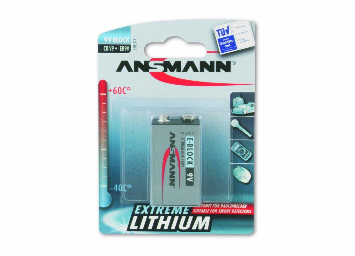 Ličio baterija 9V (6FR61,1604LC,1222, U9VL) ANSMANN
