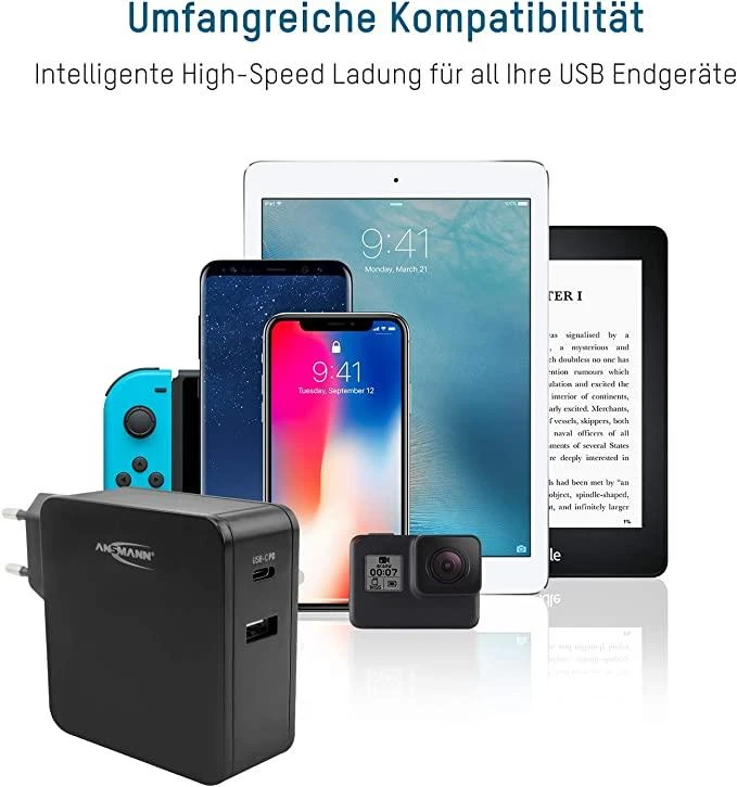 Ansmann namų įkroviklis 247PD 1xUSB 1xUSB Type-C PD 45W 4700mA