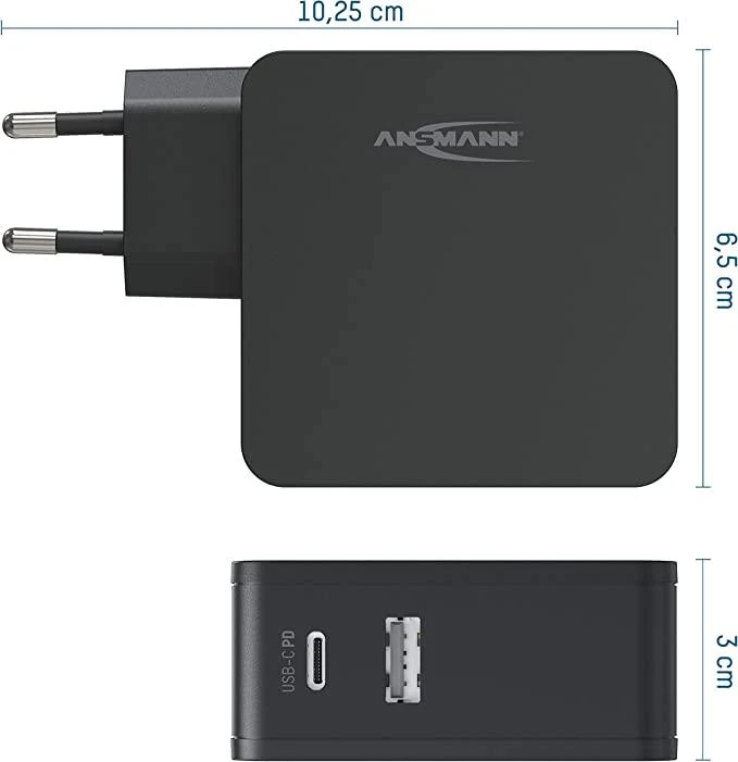 Ansmann namų įkroviklis 247PD 1xUSB 1xUSB Type-C PD 45W 4700mA