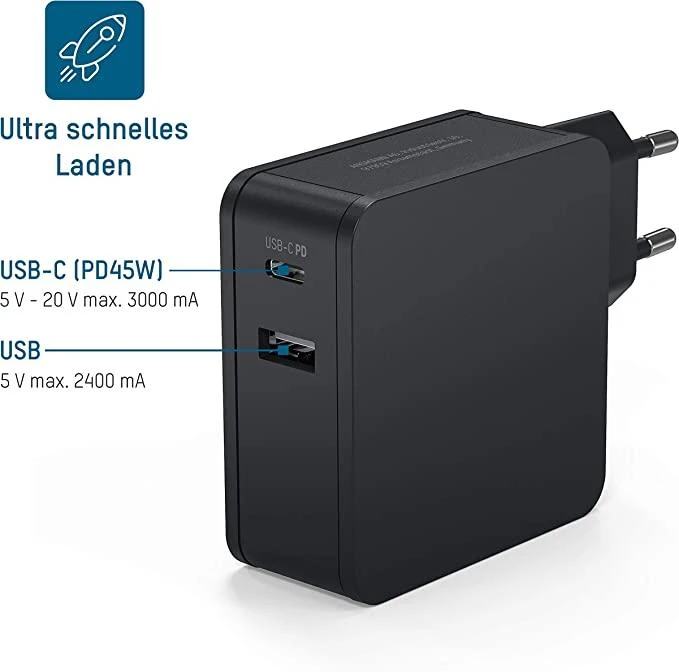 Ansmann namų įkroviklis 247PD 1xUSB 1xUSB Type-C PD 45W 4700mA