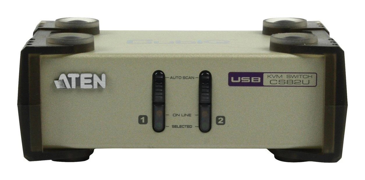 ATEN CS82U-AT ATEN CS82U 2 prievadų PS/2 USB KVM jungiklis, 2x pasirinktiniai KVM kabelių rinkiniai, nemaitinamas