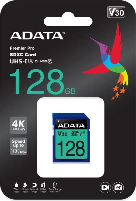 Atminties kortelė ADATA | Premier Pro | UHS-I | 128 GB | SDXC | Flash atminties klasė 10
