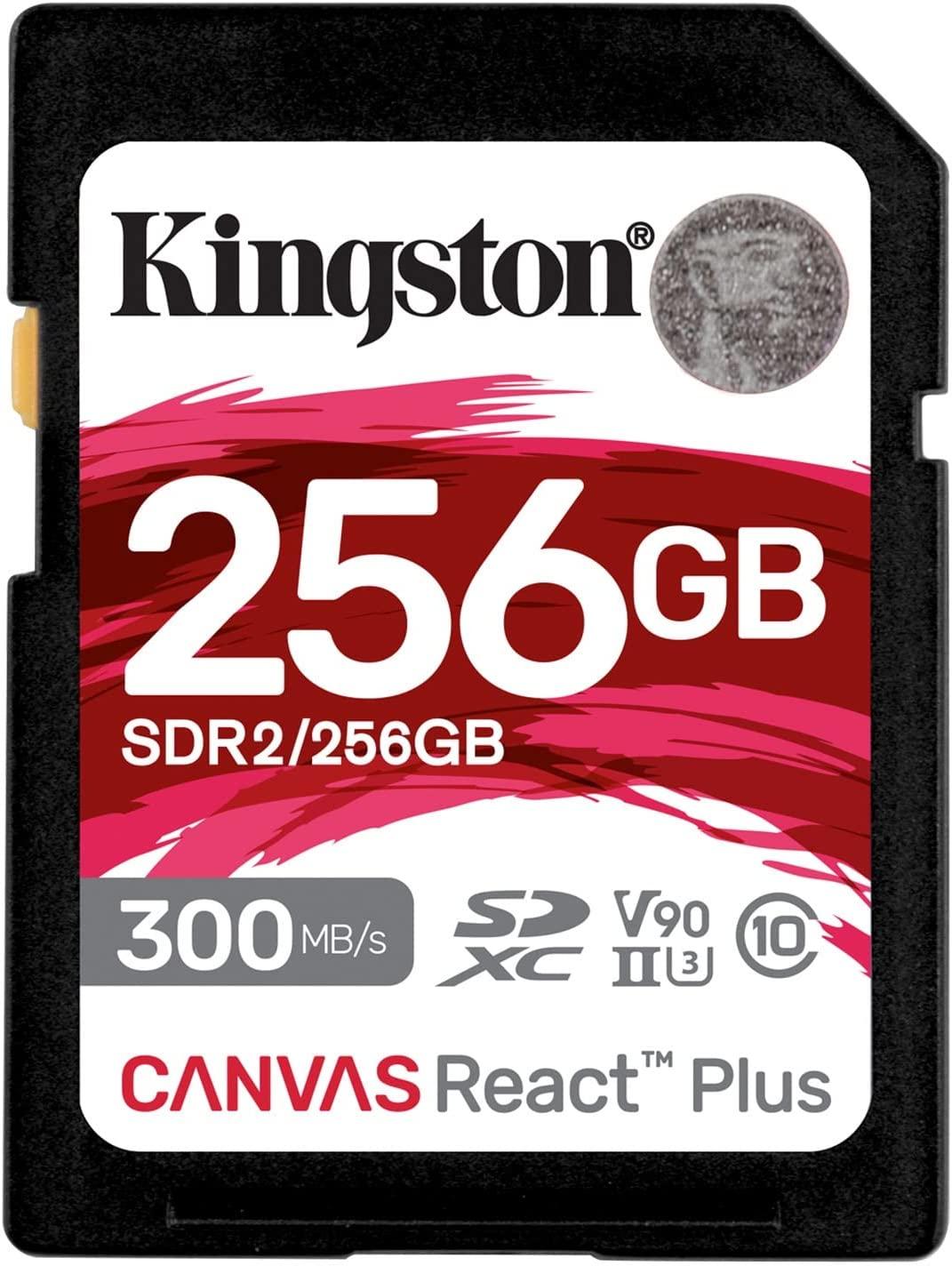 Atminties kortelė KINGSTON 256GB Canvas React Plus SDXC UHS-II 300R/260W U3 V90, skirtas Full HD/4K/8K