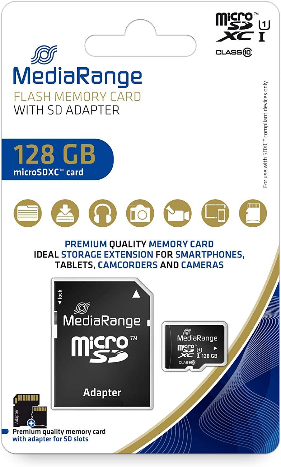 Atminties kortelė Karta MediaRange Micro SDXC 128 GB 10 klasės UHS-I/U1 (MR945)