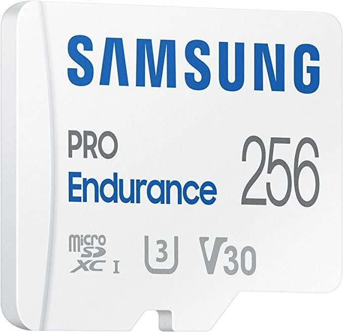 Atminties kortelė Samsung PRO Endurance microSD 256 GB, Baltos spalvos