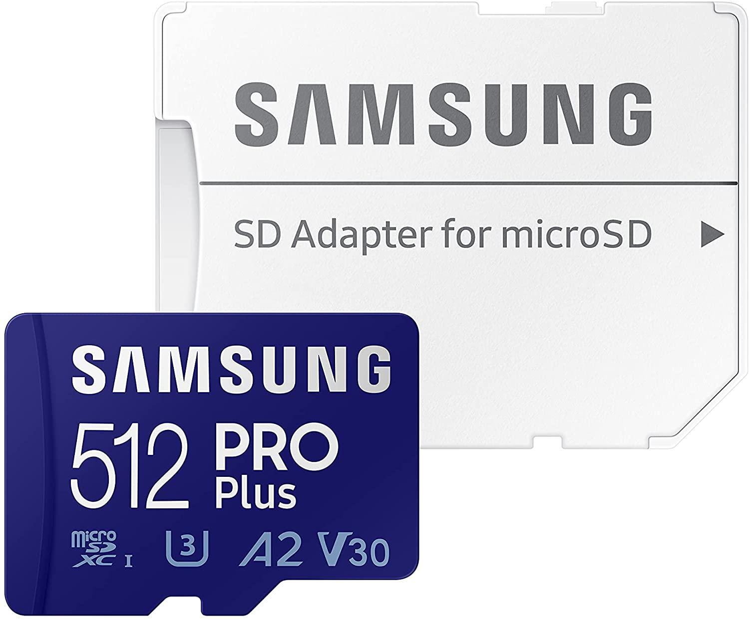 Atminties kortelė Samsung PRO Plus microSD 512 GB (2021), Mėlynos spalvos