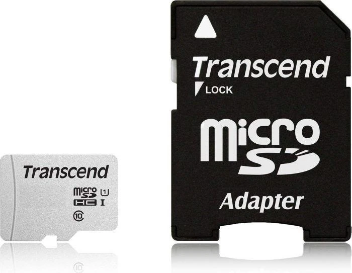 Atminties kortelė su adapteru Transcend microSDXC USD300S 128GB CL10 UHS-I U3 iki 95MB/S