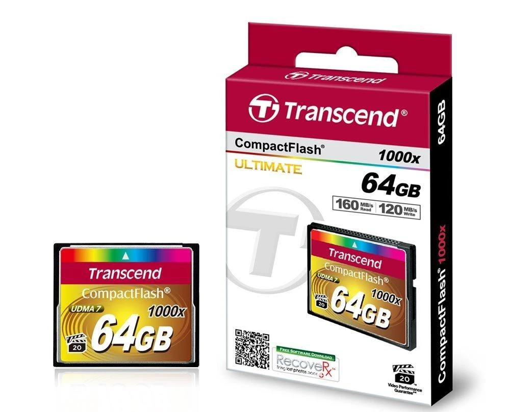 Atminties kortelė Transcend Compact Flash 64GB 1000x