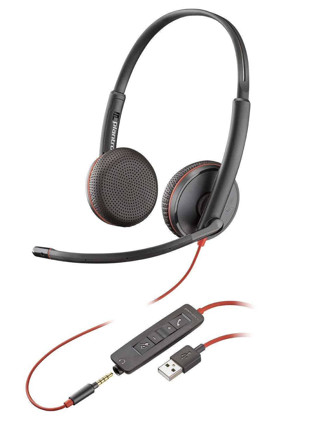 Plantronics Poly BLACKWIRE,C3225 USB-A Poly USB-A Ausinės Su mikrofonu Juodas USB Type-A su laidu