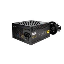 AZZA PSU 750W ATX 80+ bronzos sertifikatas, tylus 120 mm ventiliatorius, 1 x 20+4 kontaktų, 2 x 4+4 kontaktų 12V, 1 x 4 kontaktų diskelis, 2 x 4 kontaktų Molex, 5 x Sata, 4 x 6+2 kontaktų PCI-E, WPS