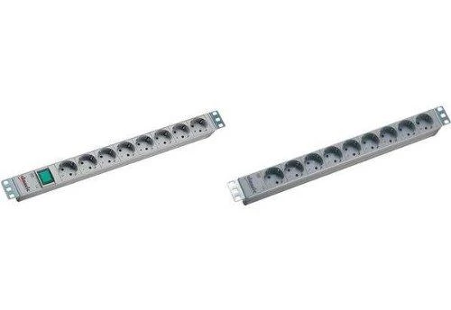 Bachmann 19" lizdo juosta ALU 1U, 8x 35°, pilka, 2,0m, su jungikliu