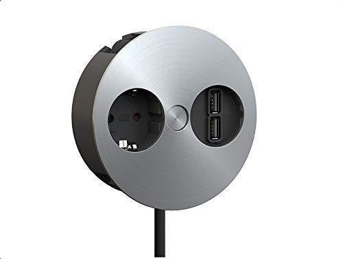 Bachmann TWIST 1x CEE7 / 3 + USB nerūdijantis plienas