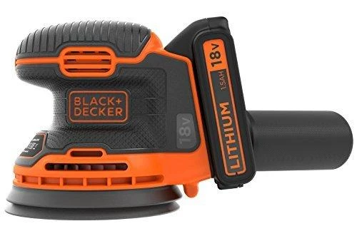 Black & Decker Juodas & Decker Ekscentrinis šlifuoklis Juodas & Decker BDCROS18-QW; 18 V; 1,5 Ah akum.+ pakrovėjas